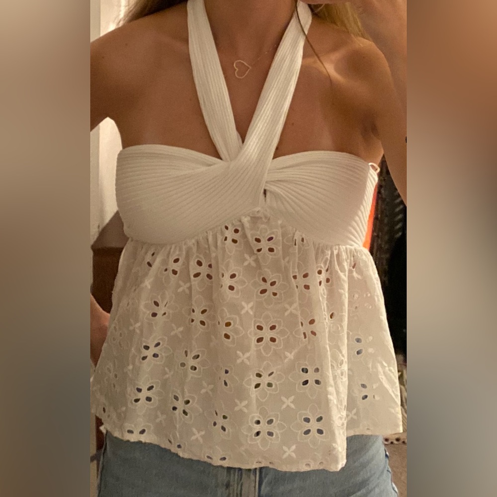 Zara eyelet tank top